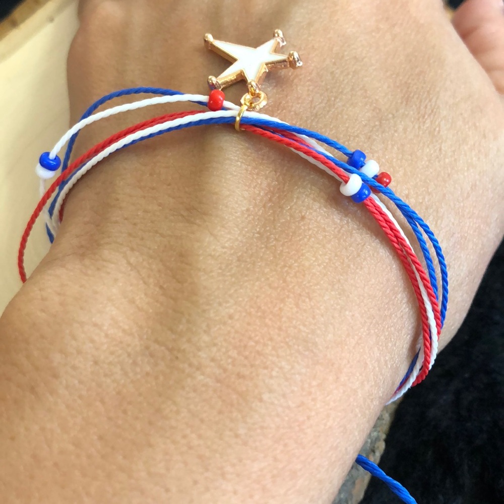 Patriotic Multicolor/Layers Handmade Bracelet - Picture 9 of 15